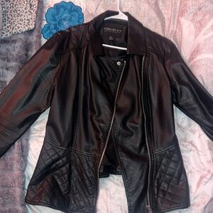 🎉leather jacket / peplum
